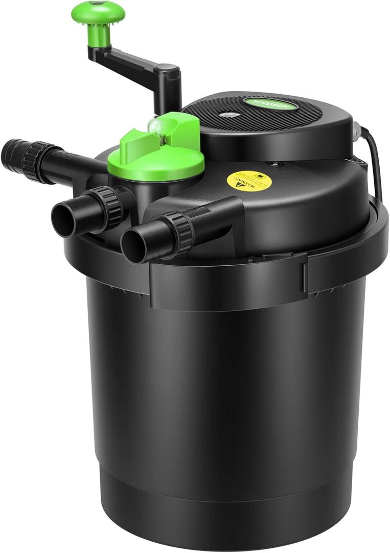 VIVOSUN Bio Pressure Pond Filter, up to 1580 Gallons, Pond Filter System with Convenient Cleaning Crank Handle, Easy to Clean, Ideal for Garden, Pool, Fishpond 