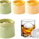 Round Ice Cube Molds Set of 4,Make 2.4 Inch Spherelce ice for Whiskey, Cocktails and Drinks.ice cubes trays for freezer,Stackable Easy Release Ice Cube tray, Spherical Ice Makers,2 Colours