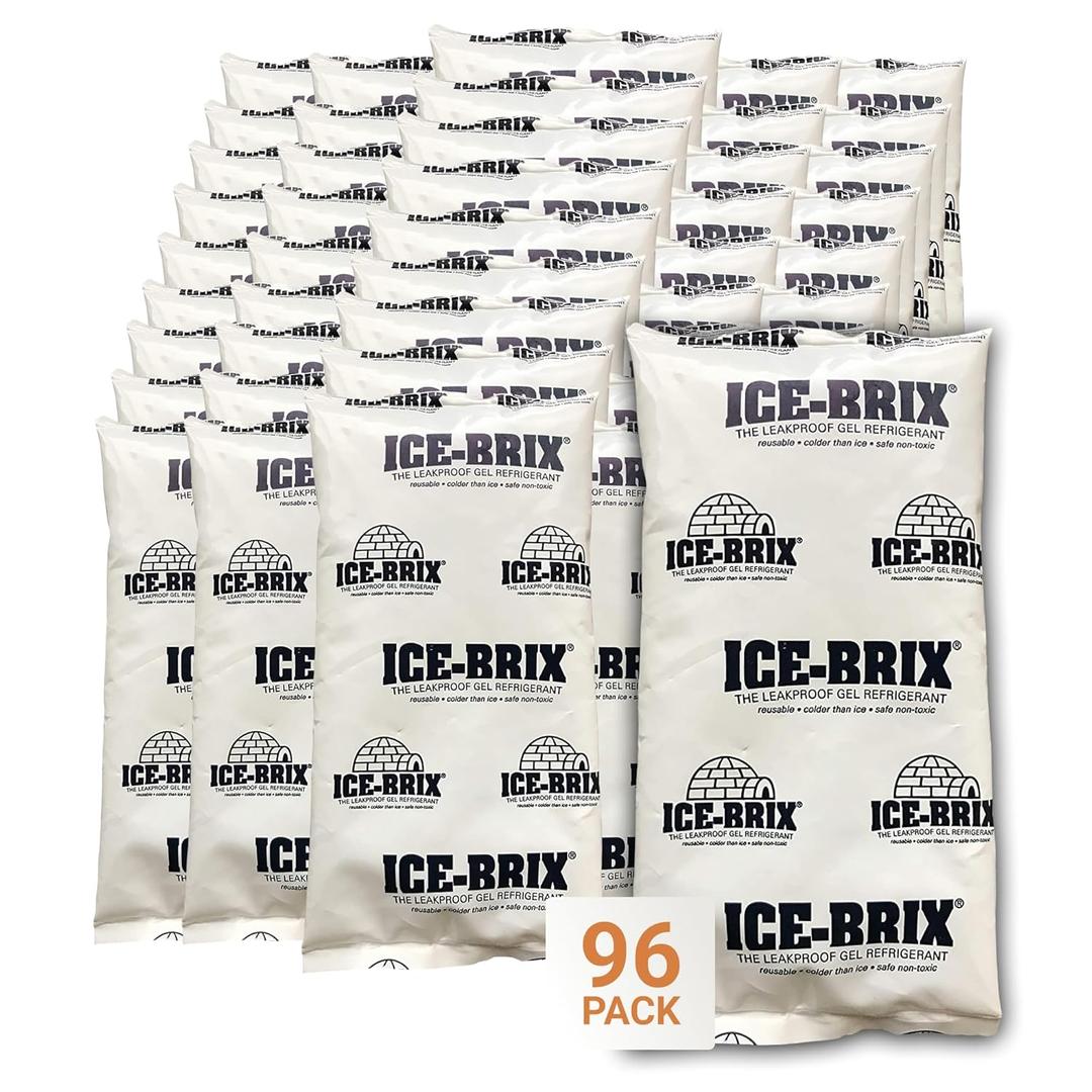 ce Packs for Shipping 5 X 2 3/4" (96 Pack Bulk) Food-Safe Reusable Refrigerant Gel Ice Packs for Lunch Boxes, Coolers & Mailing Perishables; Instant Cold Packs for Shipping