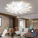 KINDLOV Modern Dimmable LED Ceiling Light,120W Petal Chandelier Flush Mount Light Fixture with Remote, Ceiling Lamp Suitable for Living Room Bedroom Dining Room