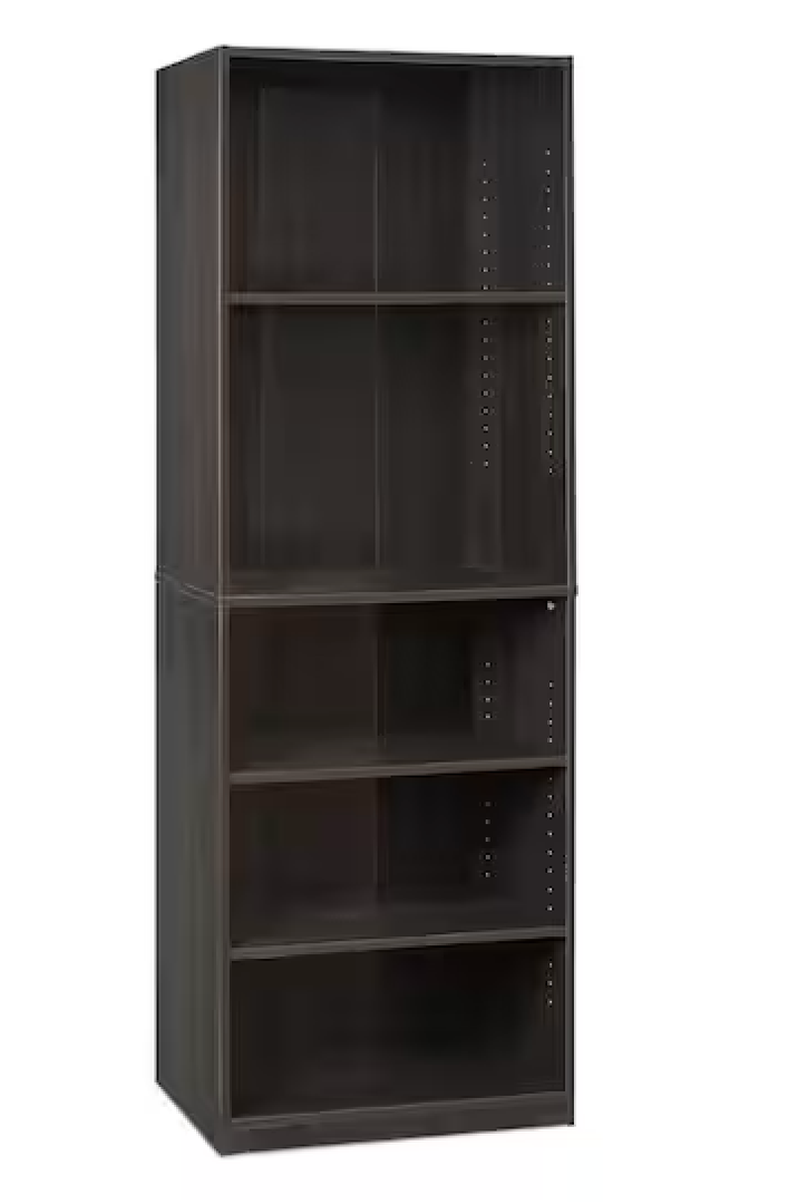JAYA 5-Shelf Espresso Open Bookcase