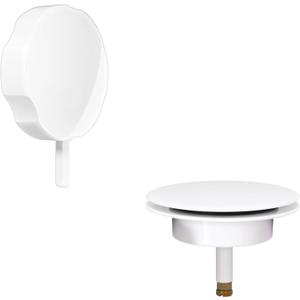 Westbrass Lever Assisted Trim for Cable Drive Bath Waste and Overflow, Powder Coat White, D50TP-50