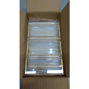 Floroom 6 Pack 5x7 Inch Clear Acrylic Sign Holders, Double-Sided Gold Display Stand Picture Frames for Table Numbers, Menus, Flyers, Weddings, and Offices