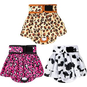 wegreeco Dog Diapers Female (3 Pack), Highly Absorbent Puppy Doggie Dog Diapers for Female Dogs Period, Washable Doggy for in Heat, Small Medium Large Size (Morandi, Large)