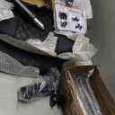 Home Office Chair No Arms with Wheels, Adjustable Height Small Desk Chair, PU Leather Mid Back 360 Swivel Computer Chair, Armless Modern Walnut Chair for Office, Reading Meeting Room(Black) (MCM Style)