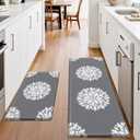 Kitchen Mats for Floor [2PCS], Soft Anti Fatigue Kitchen Rugs for Home, Water Resistant Cushioned Standing Desk Mats, Non-slip Comfort Mat for Floor, Kitchen, Office, Sink, Laundry (Grey)
