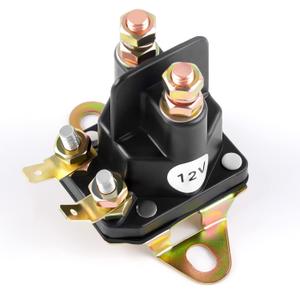 Delgada 12V Lawn Mower Replacement Starter Solenoid,Universal 4-Pole Solenoid Relay Switch Compatible with Briggs and Stratton Engine MTD,Replaces 146154/145673/109946