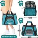 PetAmi Airline Approved Pet Carrier for Cats & Small Dogs, Soft Sided TSA Travel Carrier Bag Sherpa Bed, Breathable Mesh Ventilation, Collapsible Bowl, Fit Under Seat, Up to 18 lbs, Small Heather Blue