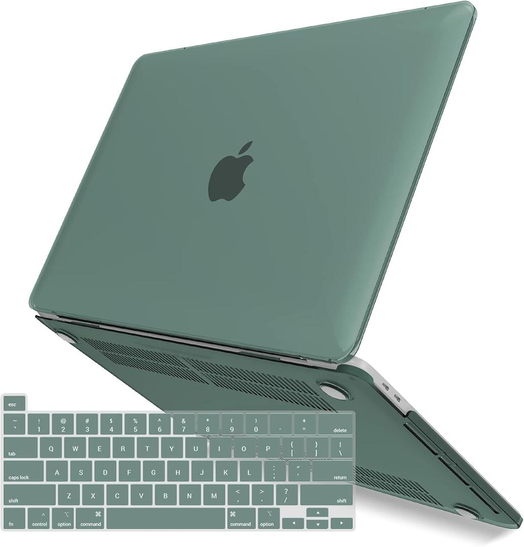 IBENZER Compatible with MacBook Pro 13 Inch Case M2 M1 2026 2025 2024 2023 2022 A2338 A2289 A2251 A2159 A1989 A1706 A1708, Hard Shell Case & Keyboard Cover for Mac Pro 13, Midnight Green, T13MTGN+1A
