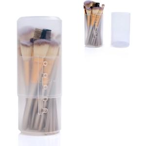OCHEAL Retractable Makeup Brush Holders, Brushes Organizer Plastic Clear Travel Makeup Brush Case Brushes Container Cup Dustproof Storage for Women and Girls Makeup Artist