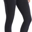 YUNOGA Women's High Waist Buttery Soft Athletic Yoga Pants 25" Inseam Leggings with Pockets (S, Black)