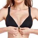 HACI Front Closure Posture Bra for Women Full Coverage Plus Size T-Shirt Everyday (Black)