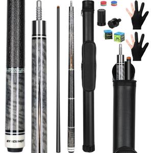 Carbon Fiber Pool Cue Stick 58" Professional Pool Sticks for Adults Full Carbon Technology Low Deflection Pool Cue Billiard Cues with 12.5mm Tip