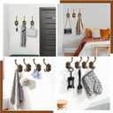 6pcs Vintage Coat Hooks Unique Wall Mount Coat Hooks for Hanging Keys Hats Scarves Robe Bags Antique Aluminum Decorative Wall Hook Hangers for Bathroom Bedroom Entryway (Antique Gold)