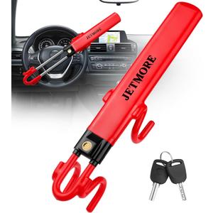 Jetmore Car Steering Wheel Lock Anti-Theft Device, Wheel Locks for Cars, Dual Hooks, Car Lock Steering Wheel, Car Anti-Theft Device, Saw-Resistant Alloy Steel, for Cars, SUVs & Trucks