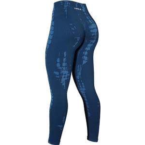 AUROLA Serpent Snake Seamless Scrunch Workout Leggings for Women,Girls Squat Proof Ribbed Thick Active Gym Pants,Water Blue, X-Large