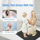Shower Mat Non-Slip Bath Mat for Tub and Shower Stall,236 Suction Cups with Drain Holes, Quick Dry Machine Washable, Extra Grip for Stand Up Showers, Bathroom Essentials 24x24 Inch(Black)