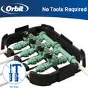 Orbit 57257 4-Valve Preassembled Sprinkler Manifold Easy Install, Smart Controller Compatible, Works with PVC & Poly Pipe, Includes 4 in-Line Valves