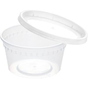 8 oz Clear Plastic Condiment Cups - 48-Pack with Lids, Airtight Small Food Containers, BPA-Free, Dishwasher Safe