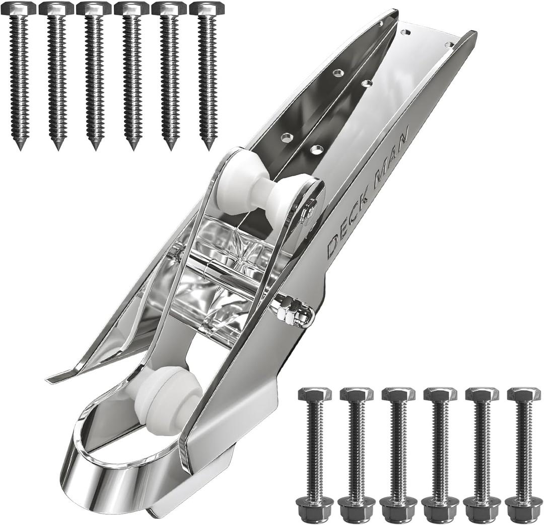Bow Anchor Roller 316 Stainless Steel Marine Grade Hinged Self-Launching Bow Roller for Delta Anchors (for Anchor 22-44lbs)