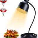 Food Heat Lamp: [3 Heating Bulb Included] [Steady Heating] Heat Lamp for Food, Commercial Food Warmer Lamp for Food Catering Food Warming Lamp for Buffet Parties (Black, 32" H/1Head)