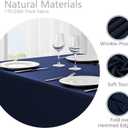 Veblandy Rectangle Tablecloth Waterproof 52x70 inch Linen Textured Table Cloth Stain and Wrinkle Resistant Washable, Decorative Fabric Table Cover for Dining, Party and Camping, Navy Blue