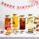 2 Pack 2 Liter/68 oz Glass Pitcher with Lid, Water Pitchers with Handle for Fridge, Large Jug for Iced Tea, Coffee, Borosilicate Glass Carafe for Hot/Cold Brew Drink and Homemade Beverage, Gold