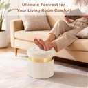xuperbonus Small Ottoman with Storage,Folding Round Ottoman with Gold Trim,Velvet Storage Stool,Foot Stool with Soft Padded,Foot Rest for Living Room13x13x12.4(Beige,1pcs)