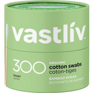 Organic Bamboo Cotton Swabs 300 Count | Eco-Friendly Sticks | Biodegradable, Plastic-Free, Multi-Purpose Buds for Makeup, Baby Care, Cleaning & Crafts