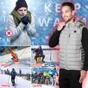 Heated Vest for Men with Detachable Heated Hood, Electric Vest for Men with Battery Pack Included (Medium, Gray)