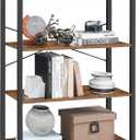 VASAGLE 4-Tier Tall Bookshelf, Large Bookcase with Steel Frame, Deep Book Shelf for Living Room, Home Office, Study, 11.8 x 31.5 x 47 Inches, Industrial Style, Honey Brown and Black ULLS140K01