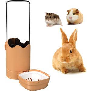 Pet Water Bottle for Cage Crate 17oz Rabbit Water Bottles Non-Drip Automatic Kettle Small Animal Water Bottle for Bunny Chinchilla Hedgehog Squirrel Ferret (Orange)