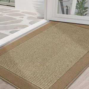 BEQHAUSE Indoor Door Mat 36" x 60", Dirt Trapper Door Mats Non-Slip Entryway Rugs Washable, Trap Dirt Absorbent Welcome Mat, Low Profile Floor Mats for Front Back Door and Entryway, Beige