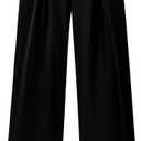 BTFBM Women High Waist Palazzo Pants Fall 2025 Casual Wide Leg Trousers Loose Work Office Business Suit Pant Pockets (X-Large, Black)