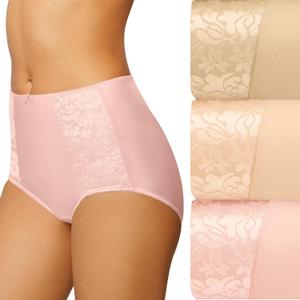 Bali Women's Underwear Pack, Double Support Stretch Brief Panties, Moisture-Wicking Underwear for Women, 3-Pack (9, Soft Taupe/Light Beige/Blushing Pink)