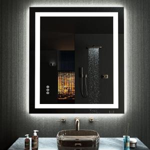 LOAAO 24"X30" RGB LED Bathroom Mirror with Lights, UL Listed