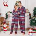 ANGELGGH Family Christmas PJs Matching Sets Long Sleeve Festival Party Pajamas Holiday Warm Sleepwear Couples Button Loungewear (Women, L, Striped Snowman)