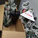 Puleo International 7 ft Pre-Lit Flocked Artificial Alpine Pencil Tree