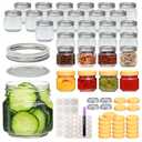 Salzesfalls 30 Pack 8oz Mason Jars with Lids, Half Pint Canning Jars, Small Glass Canning Jars, Small Mason Jars for Jam, Honey, Candy, Spice, 15 Jars, 15 Lids