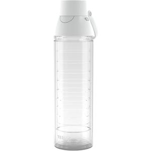 Tervis Venture Lite Clear & Colorful Lidded Made in USA Double Walled Insulated Tumbler Travel Cup Keeps Drinks Cold & Hot, 24oz Water Bottle, White Lid