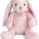 Faith The French Bunny Plush Toy | 15" Soft Stuffed Animal | Elegant Nursery Décor & Cozy Companion | Plush Gift for Easter, Baby Showers, Birthdays & Home Accents Pink