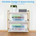 OUPSAUI 12x12'' Scrapbook Paper Storage, 5 Pack Board Game Storages, Stackable Paper Storage for Magazine, Art Supplies, Files, Photo, Vinyls, Crafts
