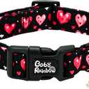 Dog Collars, Valentine's Red Heart Print Pet Collar Black Durable Adjustable Plastic Pendant Dog Collar for Medium Dogs (Medium (Pack of 1))