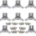 8Pcs 10 Series Aluminum Extrusion Profile Tri Bracket 3-Way End Corner Right Angle 1" x 1" 1 Inch Connector with Screws for 1010 Extruded Aluminium Esquina Profil
