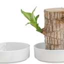 Brazilian Wood Pallet White Ceramic Saucer, Desk Decoration, Plants Pot Bottom, Pot Base Jewelry Tray Office Decor, Brazilian Wood Ceramic Tray The Dish Ceramics Flowerpot (1pcs-)