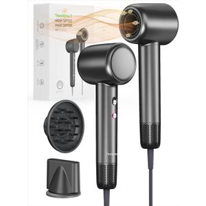 High-Speed Hair Blow Dryer: 160000 RPM Professional Hairdryer 500 Millions Negative Ionic Low Noise Thermo Control Lightweight Fast Drying with Brushless Motor for Gift Travel Home Salon