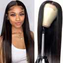 NewYou 24 Inch Straight Lace Front Wigs Human Hair Pre Plucked for Black Women 4x4 Lace Closure Wigs Human Hair 200 Density Glueless Wigs Human Hair