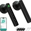MSR X6 Fingerprint Door Lock,6-in-1 Smart Fingerprint Door Knob,Keypad Keyless Entry Door Lock with Handle,App Control,for Bedroom Home Office Apartment