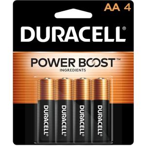 Duracell Coppertop AA Batteries with Power Boost Ingredients, 4 Count Pack Double A Battery with Long-lasting Power, Alkaline AA Battery for Household and Office Devices