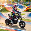 24V Kids Electric Dirt Bike, 350w Motorcycle with 10 MPH Max Speed & 12-Mile Range,Rear Wheel Suspension, Twist Grip Throttle, Rubber Tires, 21.26 inches x 45.67 inches x 26.38 inches